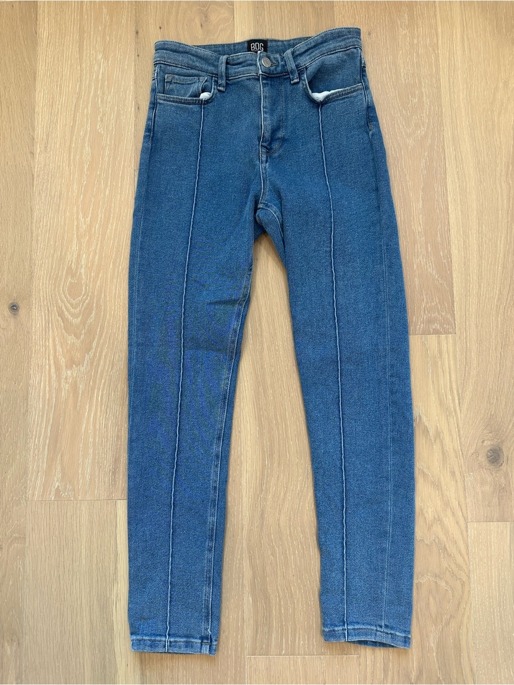 BDG Urban Outfitters High Rise Denim Striped Blue Skinny Jeans Womens Size 27